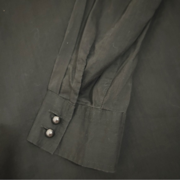 Banana Republic Green Military Style Pearl Like Buttons Blouse,Size Petite Small - Picture 6 of 14